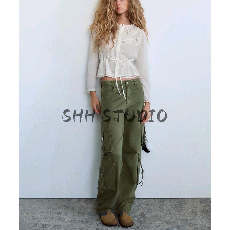 Spring New Women clothes Sweet Style Loose round Neck Hollow out Waist Hugging Embroidery Tulle Shirts 0881102