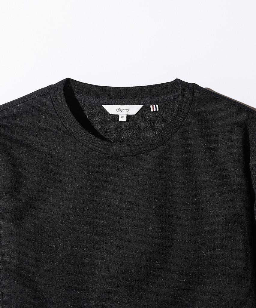 Stico Diems Ripple Knit Round T-Shirt Black (Classic Fit)_Dtswz05Csb