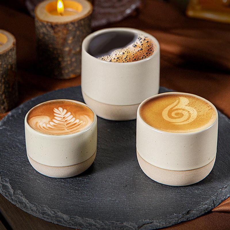 100/180/230ml Ceramic Cup Vintage Coarse Pottery Coffee Cup Japanese-style Cafes Drinkware for Espresso Cappuccino Kung Fu Tea
