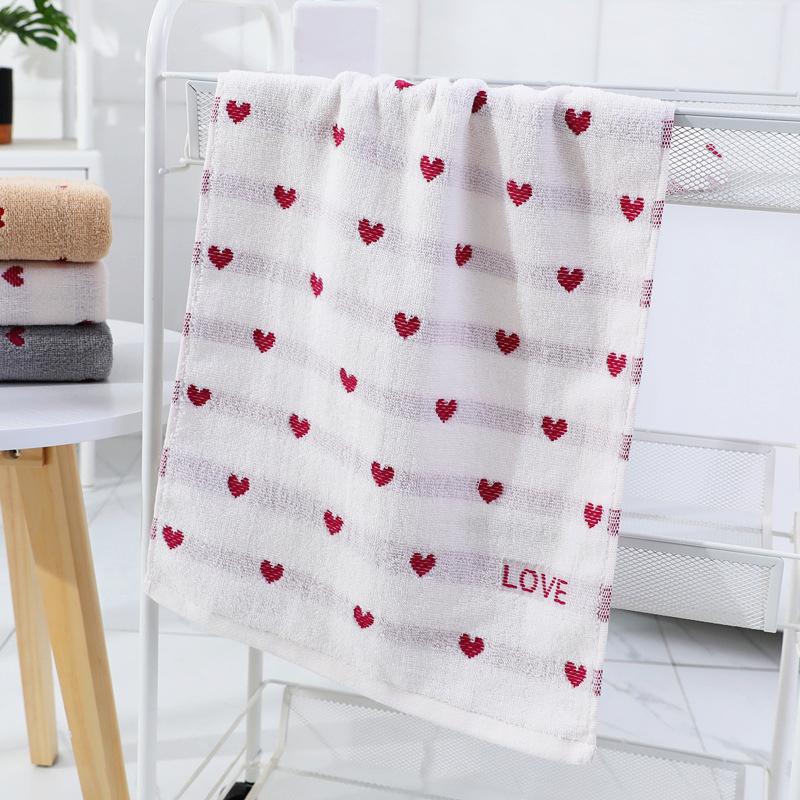 

Хлопковое полотенце для ванной комнаты Love, толстое впитывающее мытье лица, полотенца для рук и тела, кухонная бытовая ткань для чистки 34x75 см 34x75cm