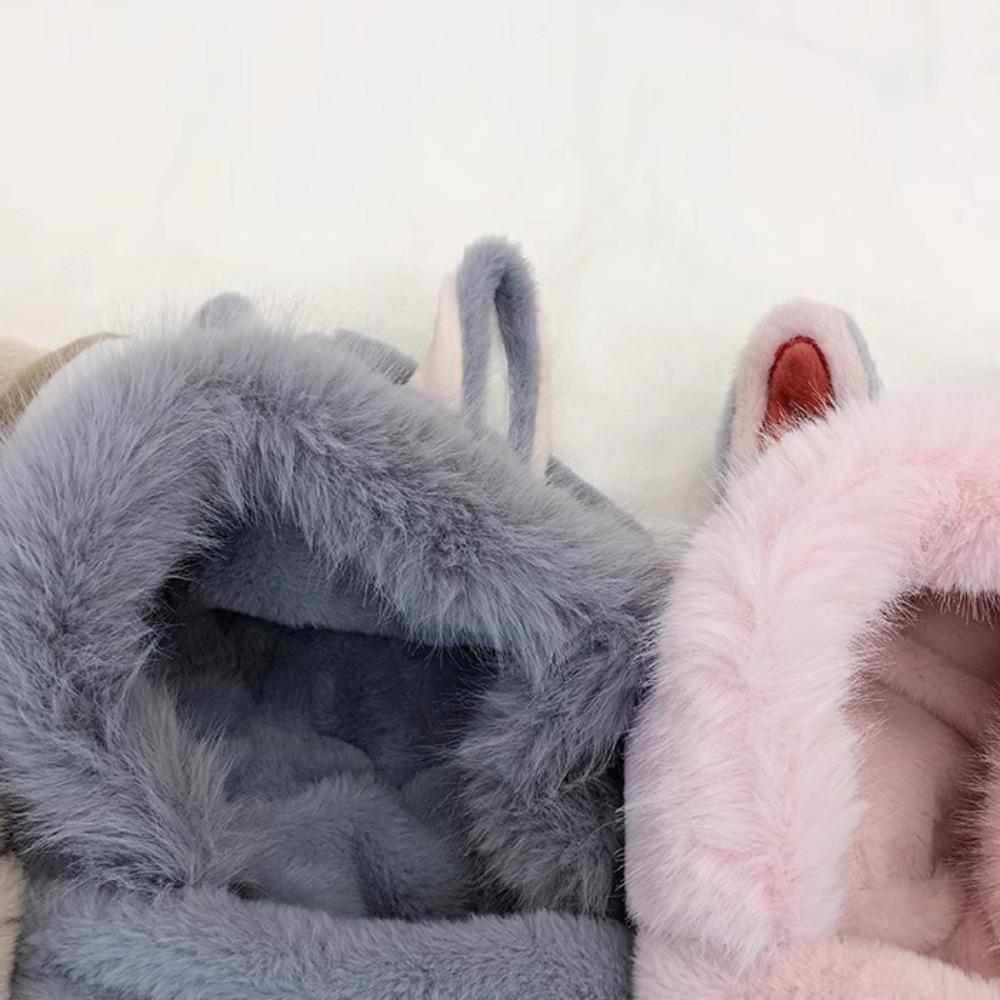 2/3Pcs Casual Scarf Hat Glove for Women Thickened Cartoon Plush Hat Furry Scarf Cap Set Winter