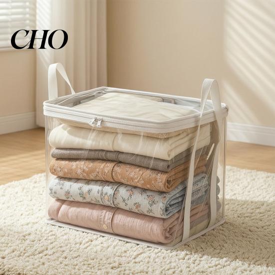 Contenitore di Stoccaggio in Plastica Trasparente Borsa per Vestiti, con Coperchi e Maniglie, Sacchi Impilabili Robusti Contenitori Pieghevoli, Resistenti allo Strappo Antipolvere per Vestiti