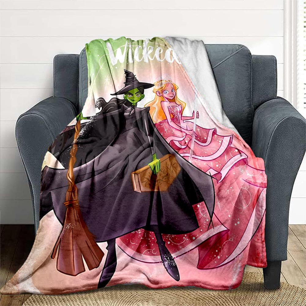 1pc Wicked Outdoor Blanket Lightweight Flannel, Soft & Warm, All-Season Use for Sofa, Outdoor, Camping, Living Room, Office092