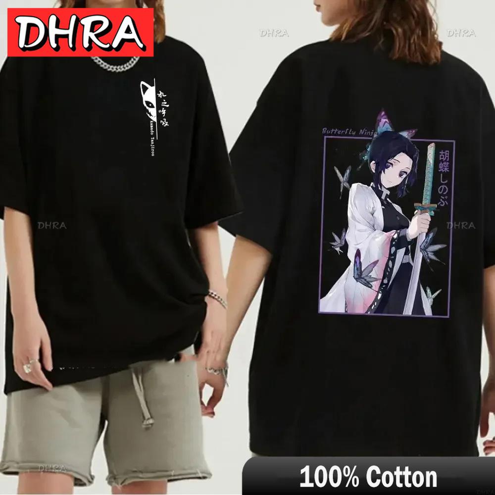 Japanese Anime Demon Slayer Graphic Zenitsu Shinobu TShirt Fashion Tanjiro Inosuke Zenitsu Womens T Shirt Men Tees Nezuko Tops
