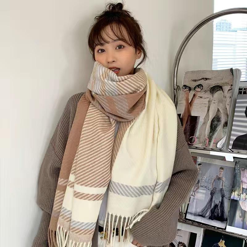 

Winter Scarf Cashmere Scarf Woman s Winter Scarves Ladies Checkered Scarf Warm XWJ03 175CMX60CM