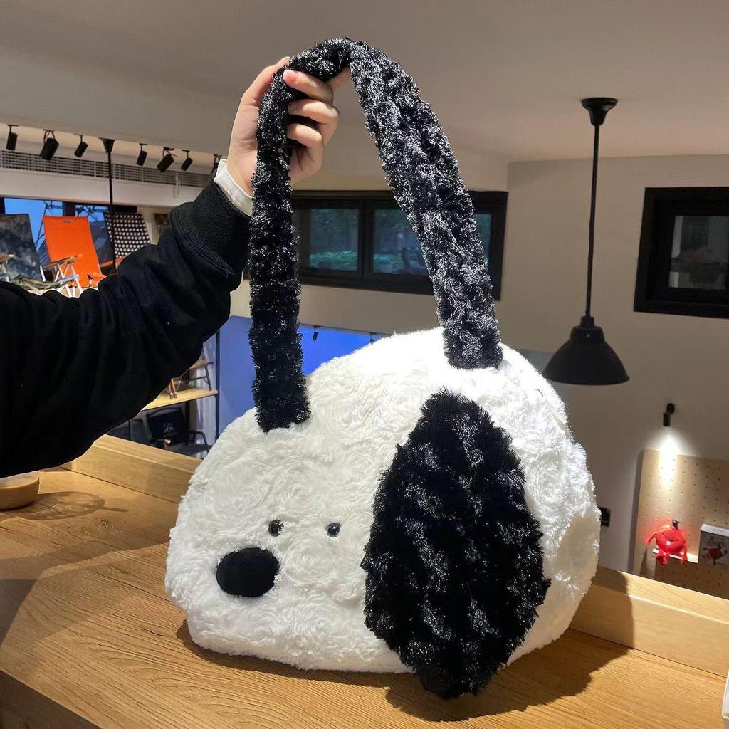 Pluszowa Torba na Ramię Toffee Rabbit - Duża Pojemność, Japoński Design Niszy, Idealna dla Studentek