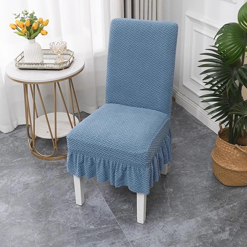 Skirt Dining Chair Cover Jacquard Elastic Soft Seat Cover Anti-dirty Stool Slipcover Suitable for Kit Pet Room Living Home Decor