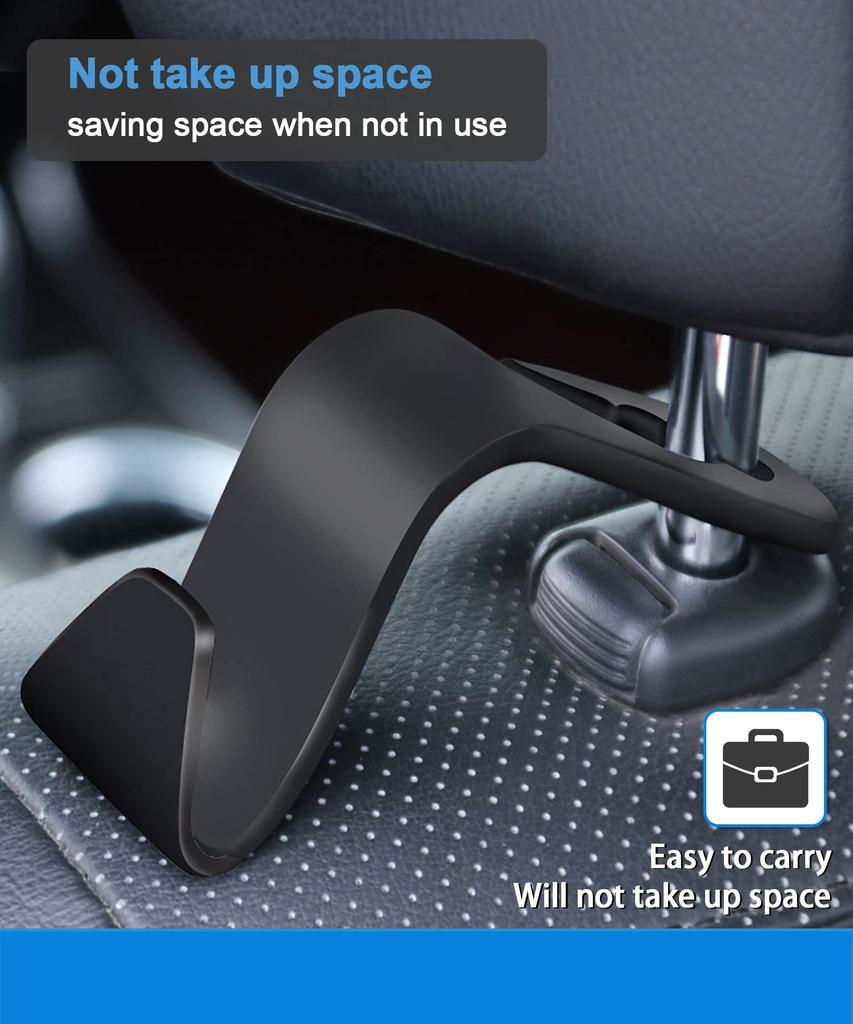 4 Piece Car Storage Organizer for Hanging Handbags (Black)