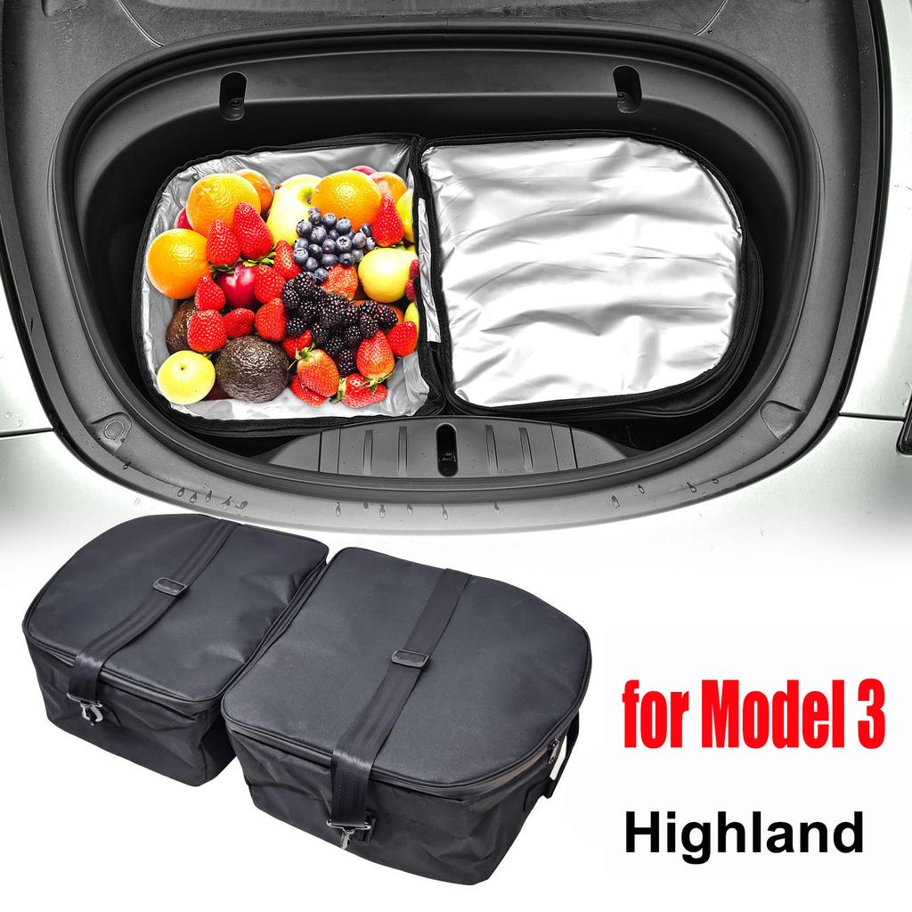 Frunk Kühlbox Isolierte Aufbewahrung für Tesla Model 3 Y YL Juniper Highland 2020-2025 2026 Frontkofferraum Organizer Tasche mit Gurten