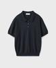 Yunionbeullu Hard Twist Narrow Stripe Polo Knit [Gray]