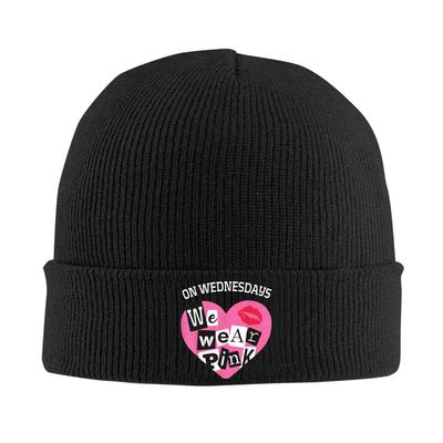 On Wednesday We Wear Pink Funny Valentine Beanie Hats Knit Hat Men Women Unisex Y2K Thermal Elastic Caps Winter Bonnet Hats