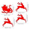 Christmas Scene Lawn Stakes - 4 Pieces/set Acrylic Elk Santa Claus Sleigh Garden Yard Courtyard Ornament Decorations