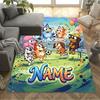 Soccer Fun Blue Heeler Customized Name Floor Mat Design for Bedrooms Playrooms Outdoor Dormitory Anti-slip Rug Anime Office Decor