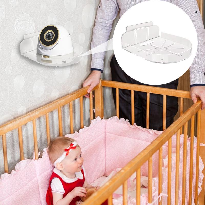 2PCS Baby Monitor Mount Non-Drilling Wall Shelf Baby Monitor Floating Shelf Security Cameras Ledge Shelf Bathroom Storage