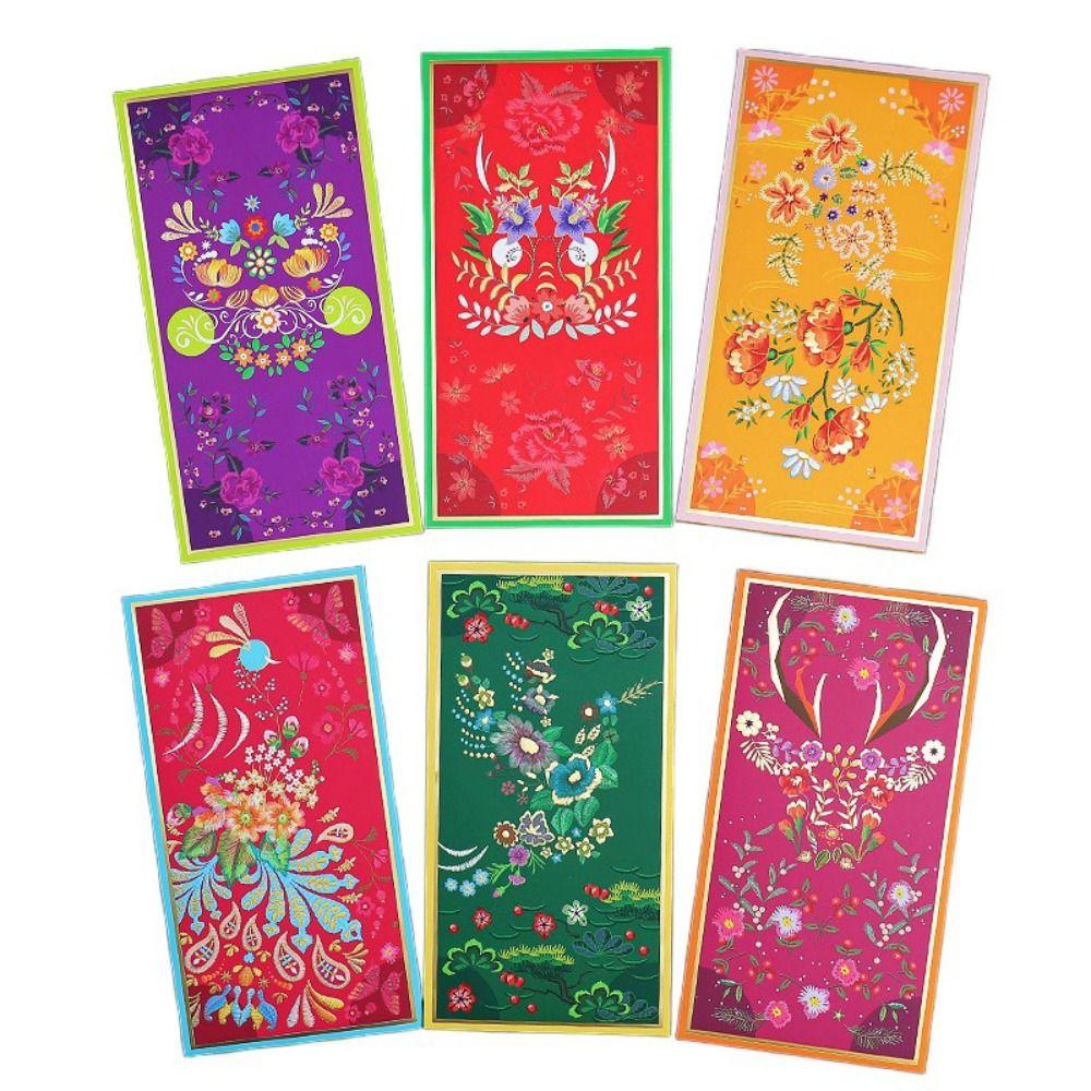 

6Pcs Cartoon Chinese Red Envelope Dragon Lucky Money Packets Traditional Red Pocket Year Of Dragon 6Pcs