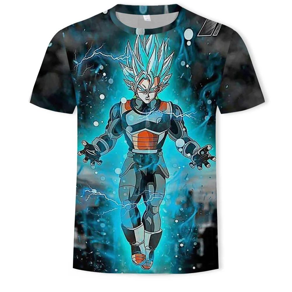 Dragon Ball Series 3D Digital Printed Men's Fashion Trend Round Neck Short Sleeved T-shirt