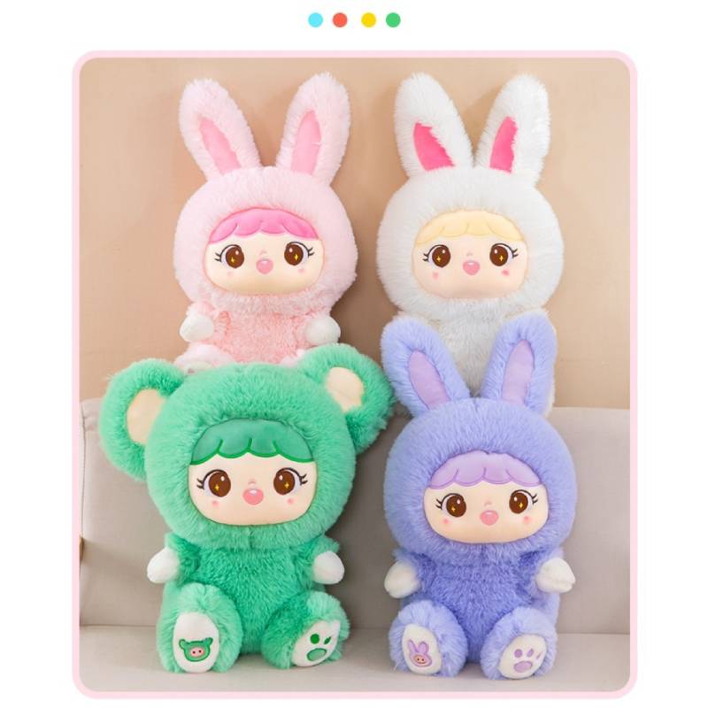Children Rabbit Doll Comfort Pillow Bunny Plush Toy Girl Gift Decoration Home
