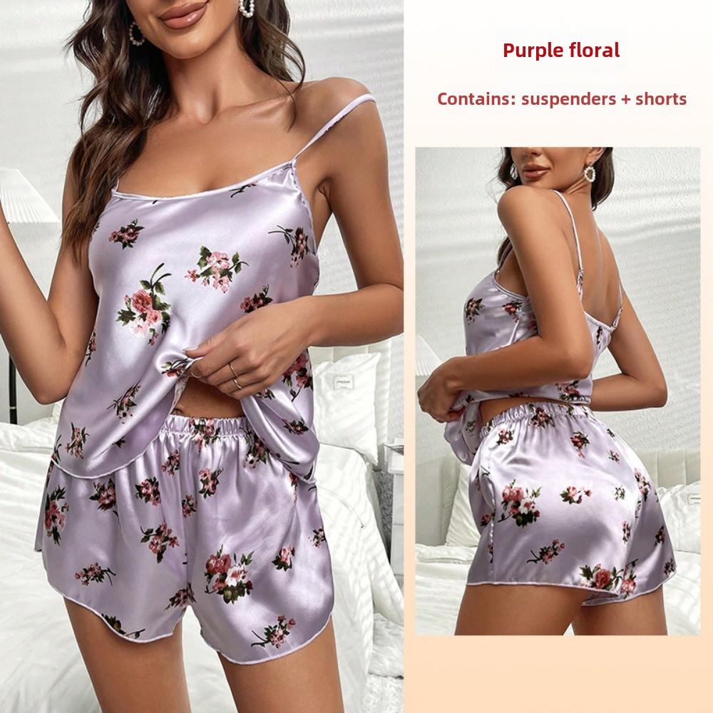 Damen Pyjama für Zuhause Sexy Loungewear Zweiteiliges Set