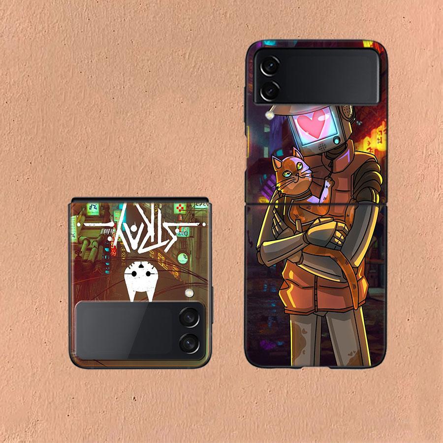 Game S-Stray Cat Phone Case For Samsung Z Flip 6 7 5G Galaxy Z Flip 5 4 3 5G Cases Shockproof Hard Cover TPU