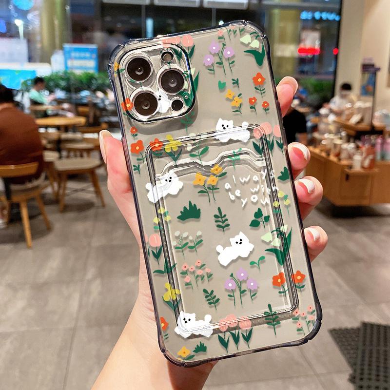 Card Phone Case for iPhone 11 13 XR 15 14 Pro Max iPhone 12 16 7 8 Plus XS Max Samsung S24 S23 A15 A55 A05 A54 Redmi 12 13C 13 9 Cartoon Protection