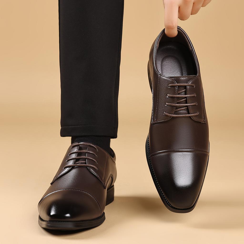 New Men's Formal Black Leather Shoes Fashion Casual Formal Shoes Classic Formal Leather Casual Shoes Zapatos De Vestir Hombre