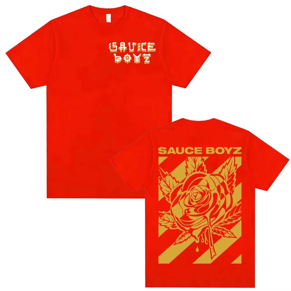 Rapper Eladio Carrion Sauce Boyz Album Print T Shirts Men Women pure Cotton T Shirt Streetwear summer Fashion Vintage Gothic Top