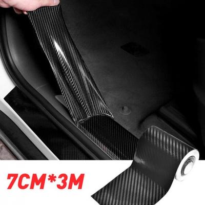 Protector Car Sill Door Edge Sticker Carbon Fiber DIY Bumper Rubber Guard Strip