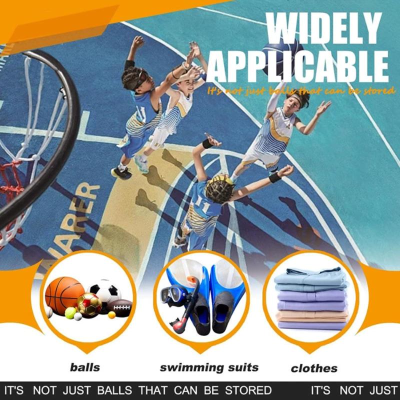1PCS Mesh Sports Ball Storage Bag - Drawstring Backpack for Basketball, Soccer & Volleyball with Portable Outdoor Design