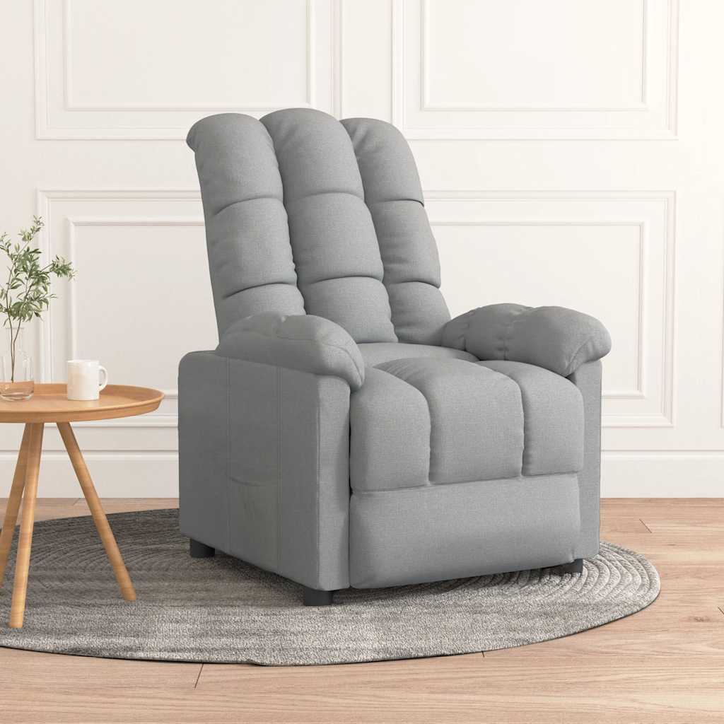 Relaxation Armchair Light Grey Fabric