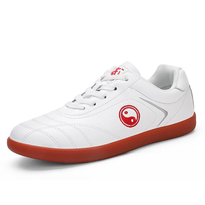 Shoes Soft Leather Tai Chi Shoes Men s and Women s Martial Arts Shoes Non-slip Tai Chi Kung Fu Sneakers 35