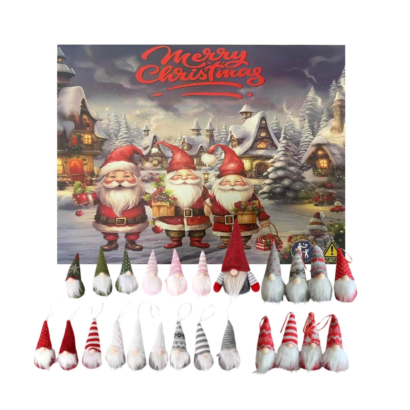 

Календарь ожидания 24 штуки Календарь обратного отсчета до Рождества 24 дня Рождественский календарь ожидания Коллекция декоративных кукол Игрушечный персонаж One Size