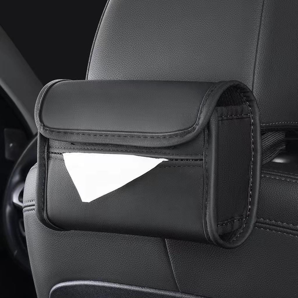 Armrest Tissue Box Holder Wear Resistant Pu Leather Backseat Tissue Case Holder Napkin