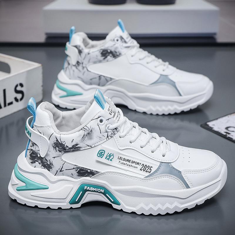 Men's Shoes 2025 Autumn New Casual High-top Sports Shoes Men's Non-slip and Wear-resistant Fashion Dad Shoes Guochao Trendy Shoes