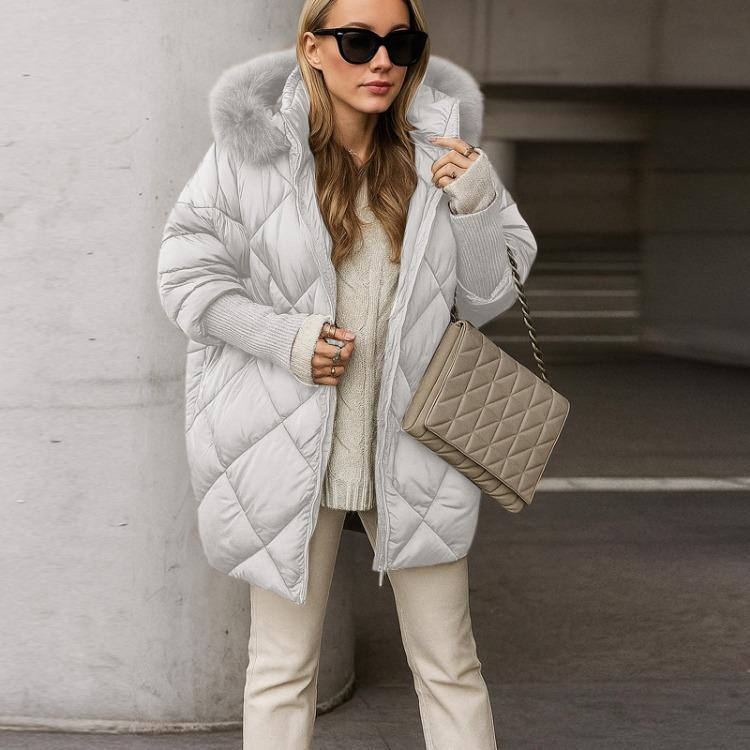 Winter Coats For Women Hooded Down Jacket Fleece Lined With Zip Pockets