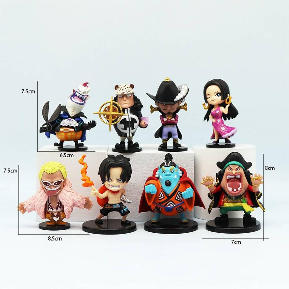 8pcs Anime One Piece Figures Model Dolls Toys Cute Luffy Oka Shichibukai Ace Boa Hancock Jinbe Collection Full Set Kid Friendly Entertaining Fun 3