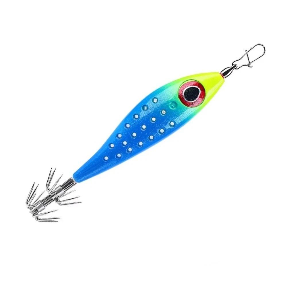 LED Lighted LED Squid Bait Thicken Double-Layer Squid Lures Glow Fishing Lures Boat Fishing