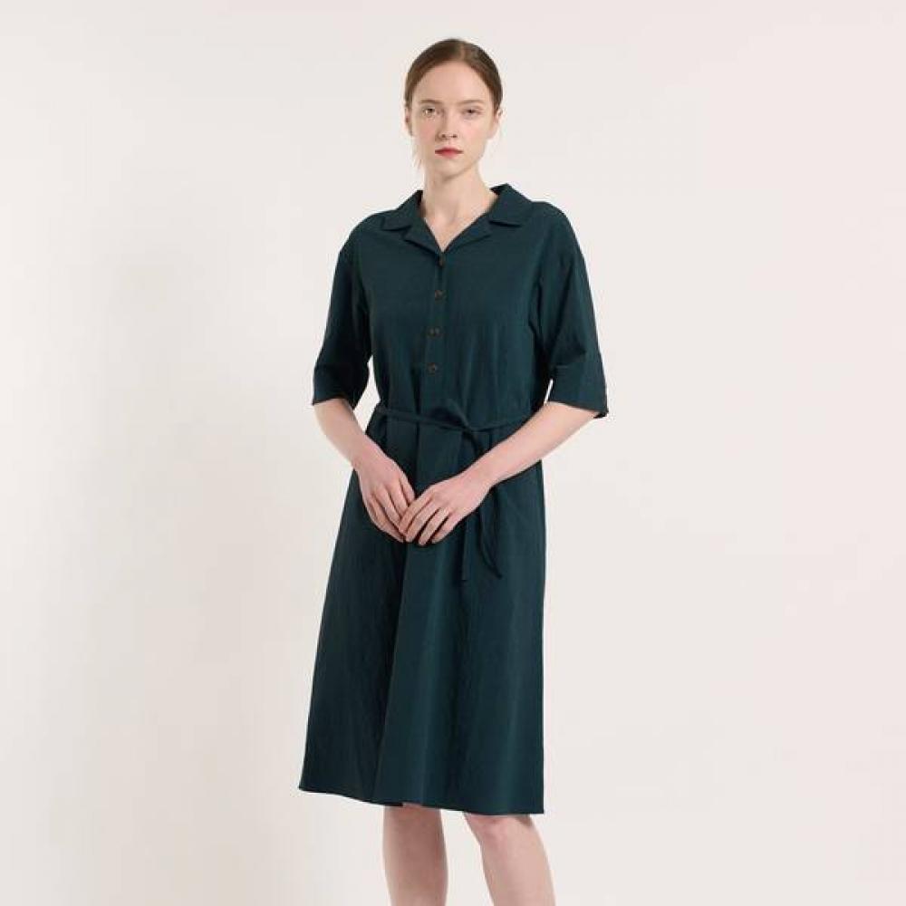 Bcbg Check Pattern Belted Short Sleeve Dress B5m3o670 Dark green (43)/77