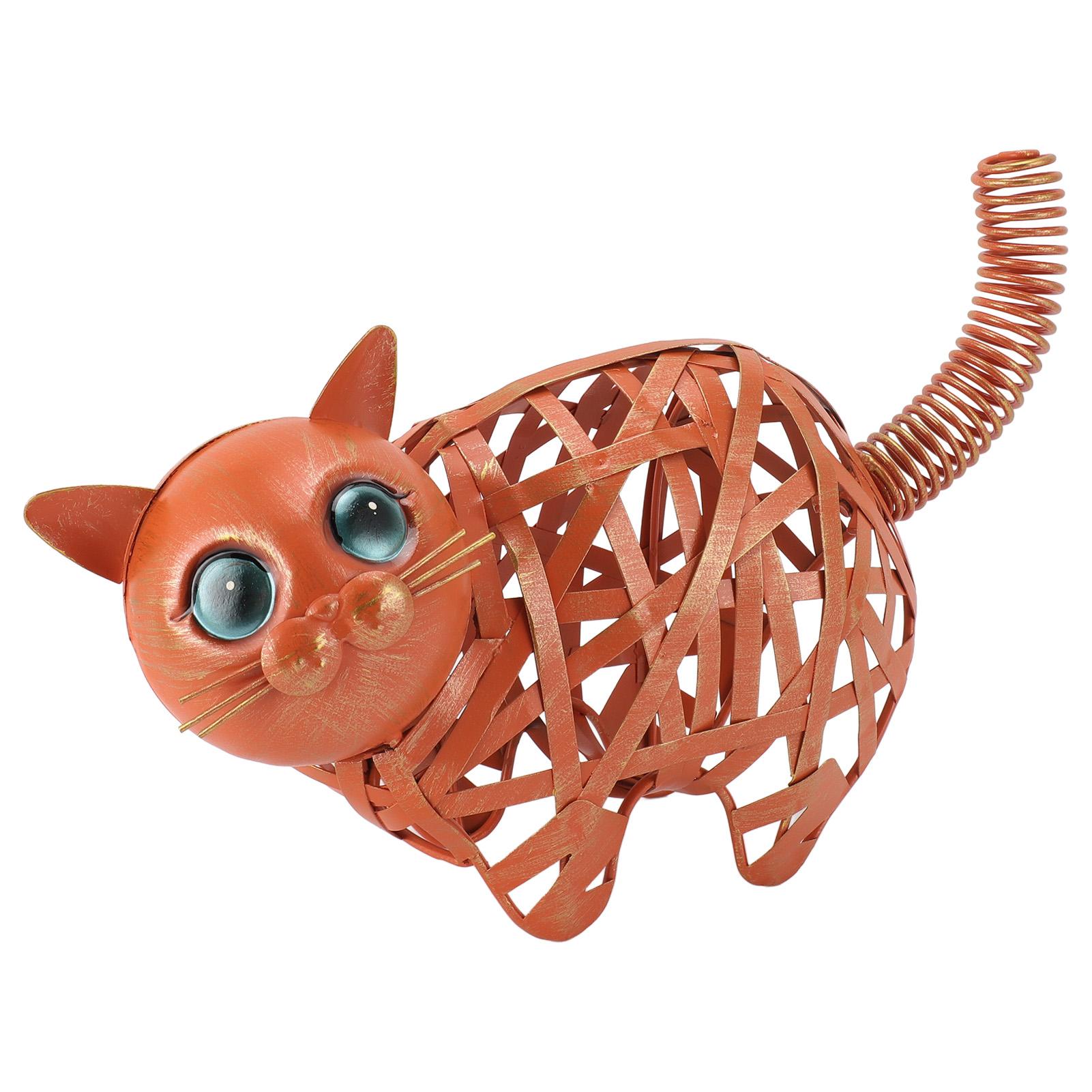 

Железная плетеная скульптура кошки, водонепроницаемая, невыцветающая, плетеная статуя кошки, декоративная фигурка кошки из металла