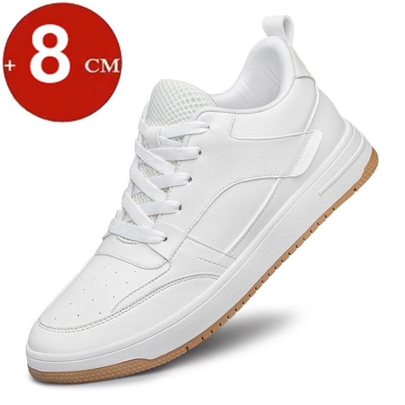 

Кожа 6см 8см Обувь для скейтборда на платформе Мужские повседневные кроссовки Белые Туфли для увеличения роста Невидимый человек Выше Подъемная обувь Плоская подошва 37