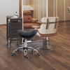 Cosmetic Stool 360 degrees Rotate Height Adjustable Salon Massage Spa Chair Hydraulic Rolling Faux Leather Saddle Stool Mobility, Black