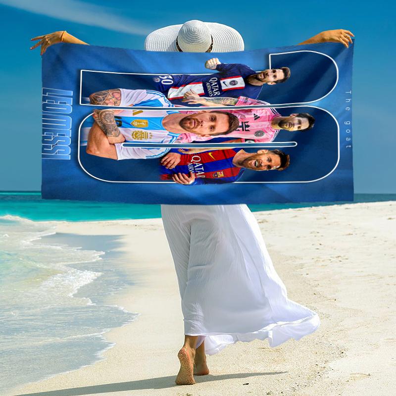 1pc Messis Argentina Legacy Microfiber Quick Dry Beach Towel Absorbent Soft Oversized Sand Free Towel for Travel Pool Gym Swimming Yoga 20a167