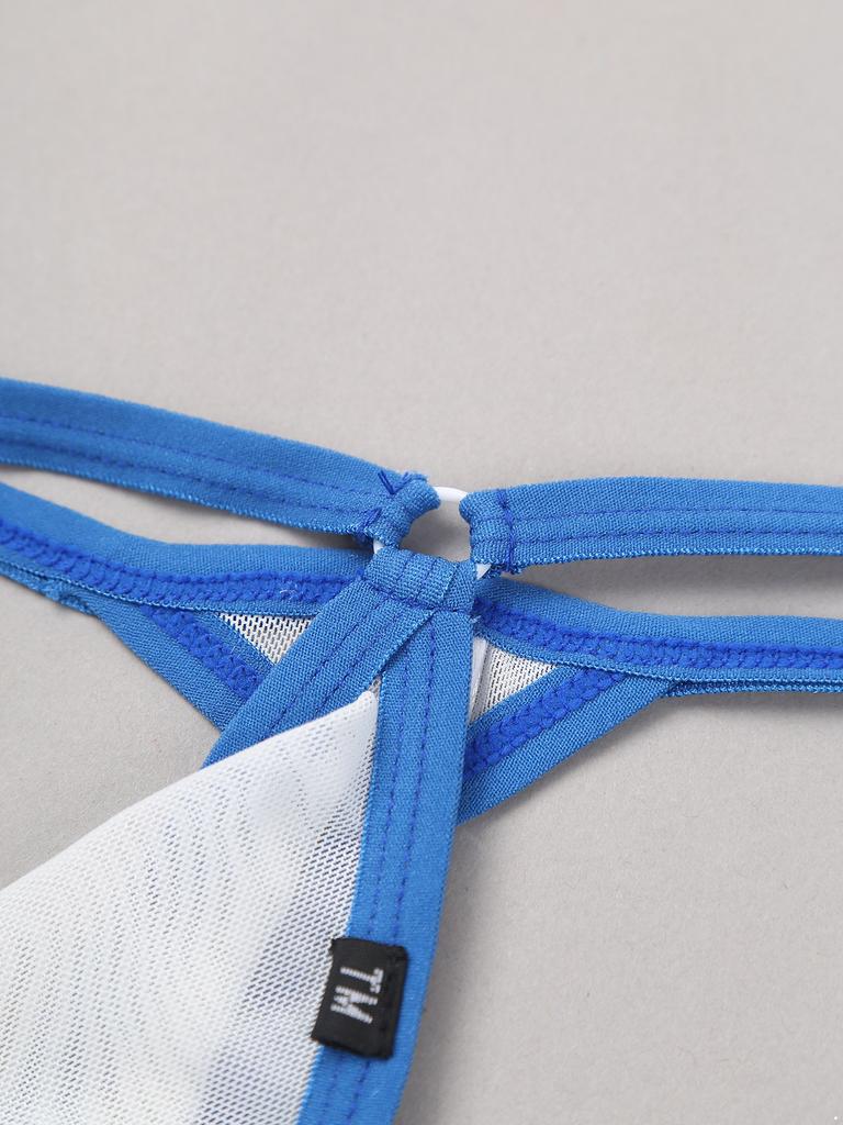 Pánské průsvitné tanga, síťované pouzdro s výčnělkem a T-back, oblečení do nočního klubu
