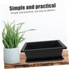 Ibasenice Set of 3 Rectangular Shallow Bonsai Pots with Planting Trays for Breathable and Perfect for Seedlings and Succulents. Moisture-retaining,