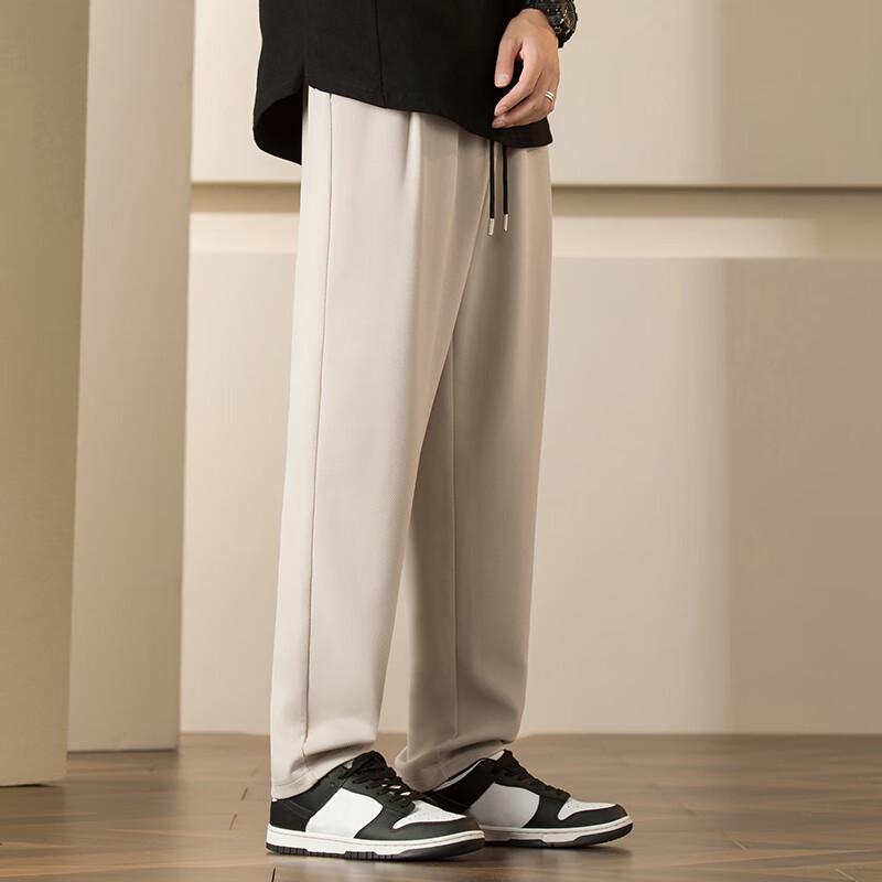 GENIOLAMODE Men's Loose Fit Drawstring Straight Leg Casual Pants