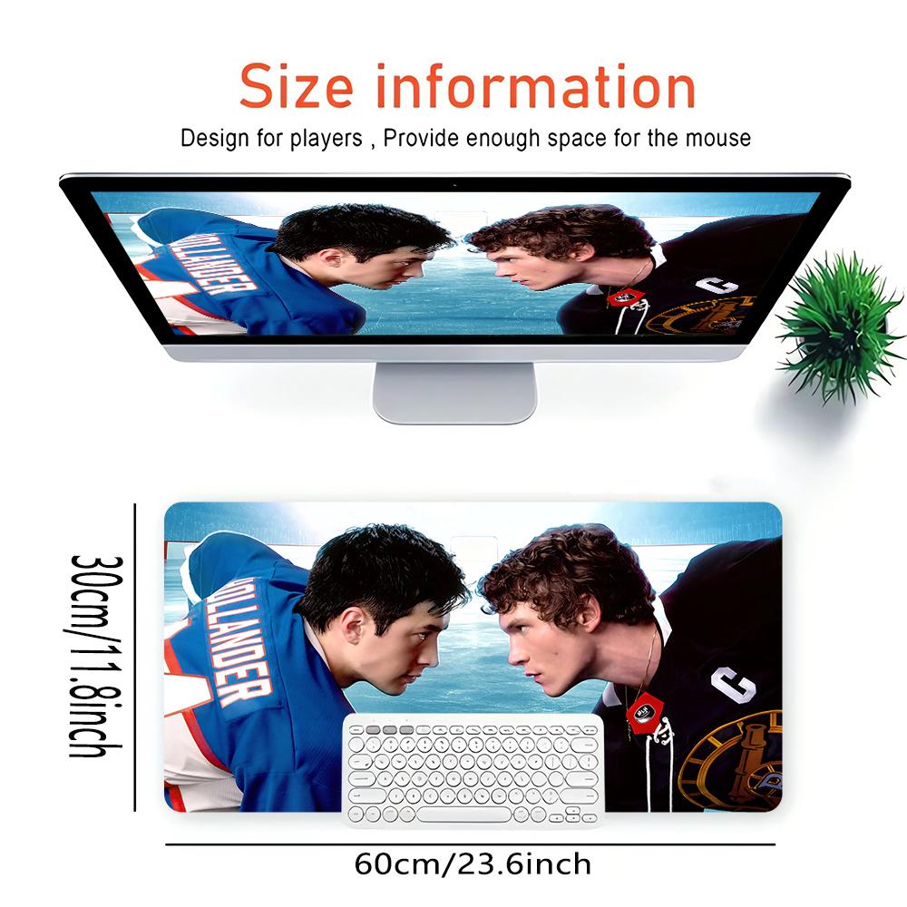 Ice Hockey Rivalry Large Gaming Mouse Pad Nonslip Rubber Base Waterproof Desk Mat For Office Pc Laptop