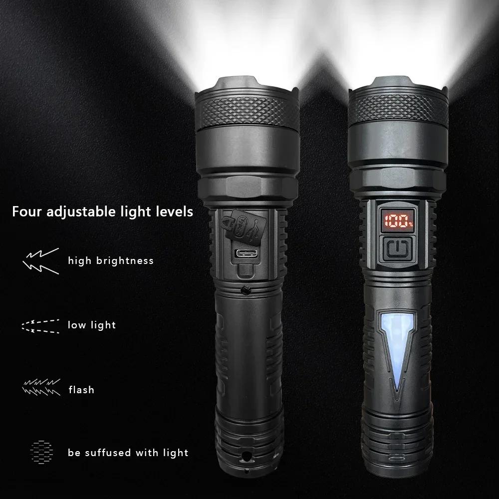 1500W Super Portable Rechargeable Led Lamp Built-in Battery Waterproof High Power Led Flashlight White Laser Outdoor Torch Light