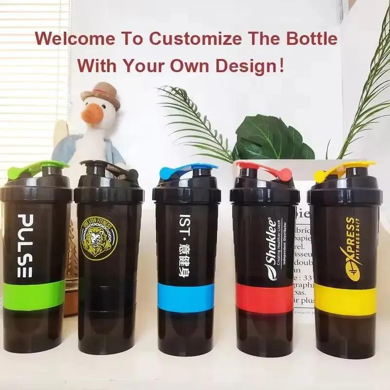 3 Layer Shake Cup Protein Powder Stirring CupBody-Building Exercise Bottle Fitness Sports Milk Shake Cup Gift Large Capacity