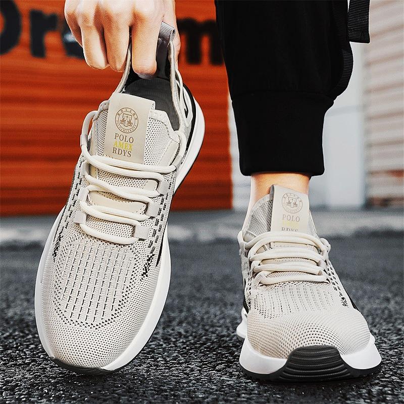Men's shoes summer breathable thin mesh fly-woven men's shoes young and young lightweight running sports shoes casual shoes