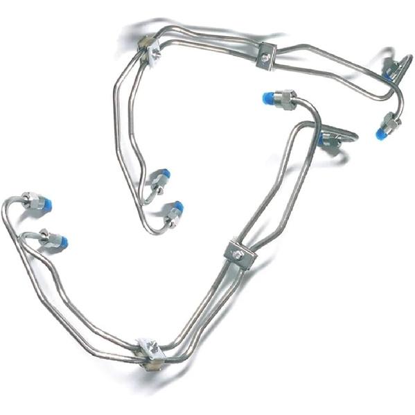 1Set Fuel Injector Lines With Line Clamps Compatible For Cummins 3.9L 4BT Engine 12mm VE Pump Diesel 3960725 3960726