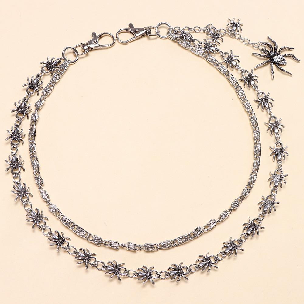Dark Fantasy Waist Chain With Lobster Clasp And Double Layer Spider Design For Adults